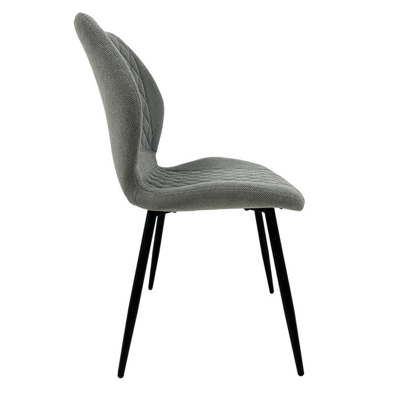 Silla DINARD, metal, tapizado tejido linen gris
