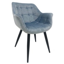 Sillón FABIO, metal, tapizado velvet 17 azul claro