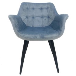 Sillón FABIO, metal, tapizado velvet 17 azul claro 2