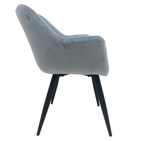 Sillón FABIO, metal, tapizado velvet 17 azul claro