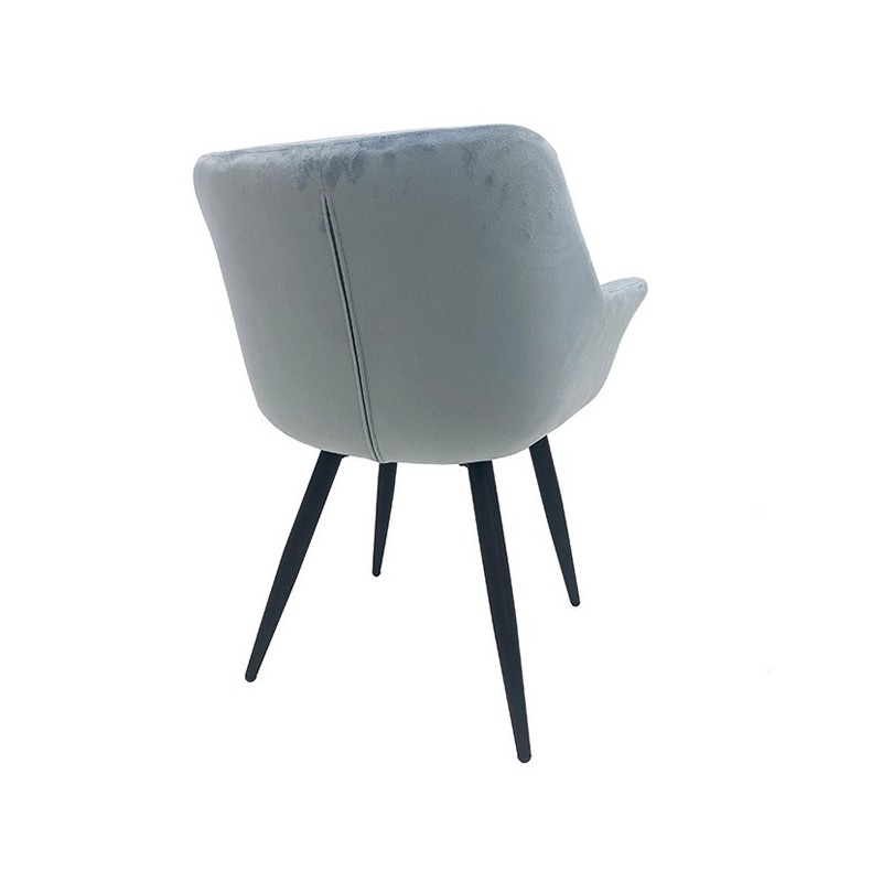 Sillón FABIO, metal, tapizado velvet 17 azul claro