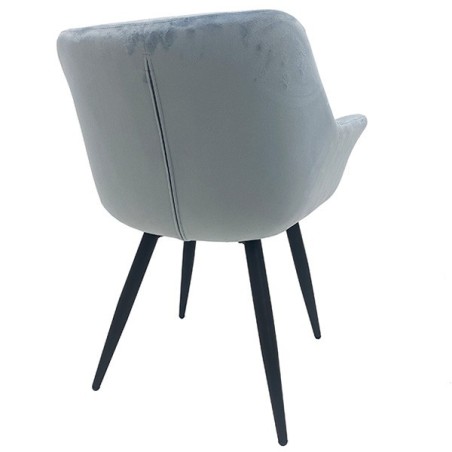Sillón FABIO, metal, tapizado velvet 17 azul claro