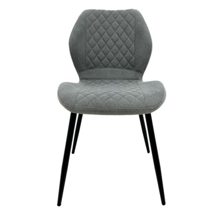 Silla DINARD, metal, tapizado tejido linen gris