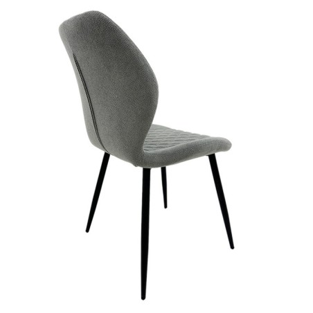 Silla DINARD, metal, tapizado tejido linen gris