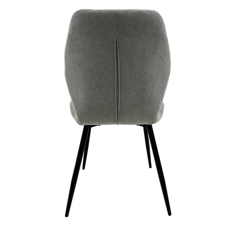 Silla DINARD, metal, tapizado tejido linen gris