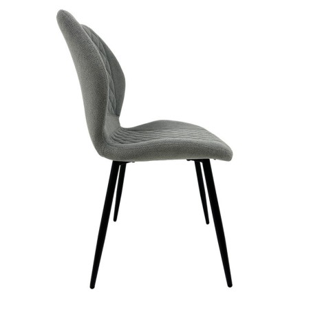 Silla DINARD, metal, tapizado tejido linen gris