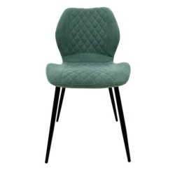 Silla DINARD, metal, tapizado tejido linen verde 2