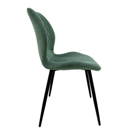 Silla DINARD, metal, tapizado tejido linen verde