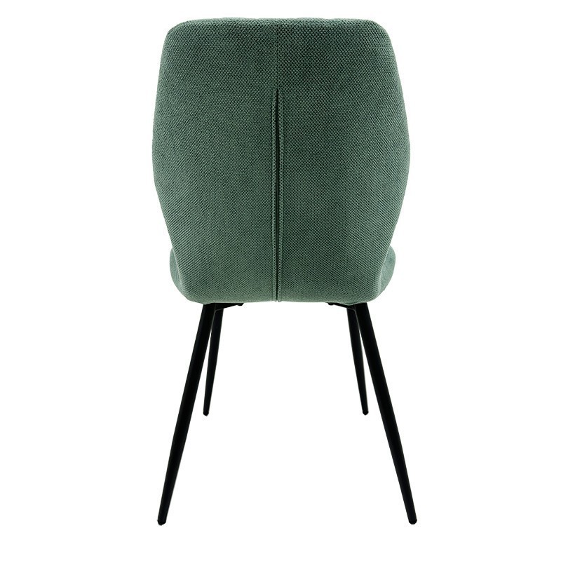 Silla DINARD, metal, tapizado tejido linen verde