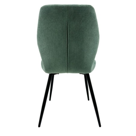 Silla DINARD, metal, tapizado tejido linen verde