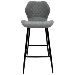Taburete DINARD, metal, tapizado tejido linen gris 2