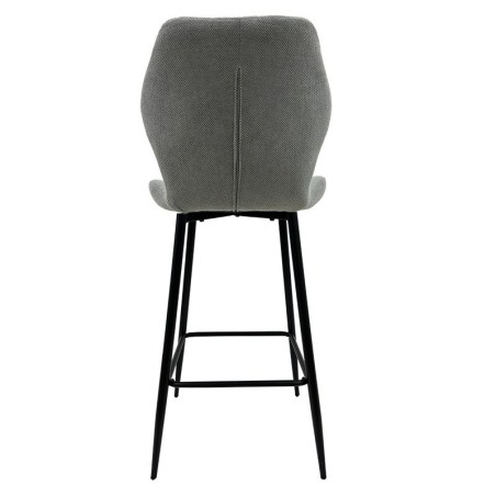 Taburete DINARD, metal, tapizado tejido linen gris