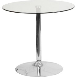 Mesa BERNIE 70R, cromada, cristal templado 70 cms diámetro