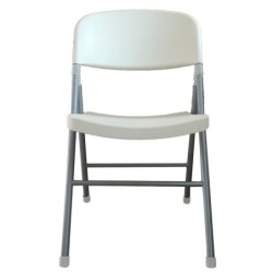 Silla BEACH, plegable, metal plata, polipropileno blanco 2