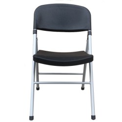 Silla BEACH, plegable, metal plata, polipropileno negro 2