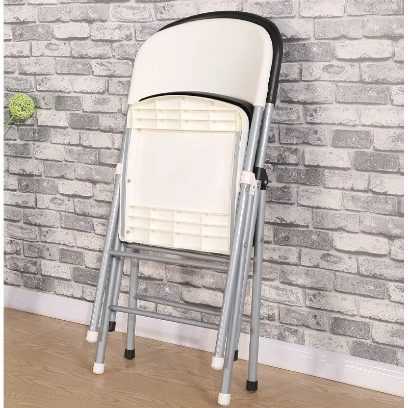 Silla BEACH, plegable, metal plata, polipropileno negro