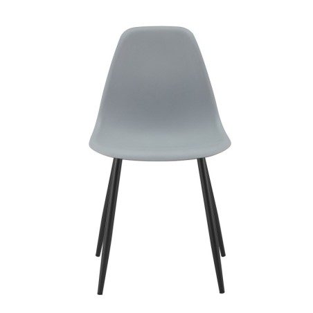 Silla CLUNY, metal negro, polipropileno gris