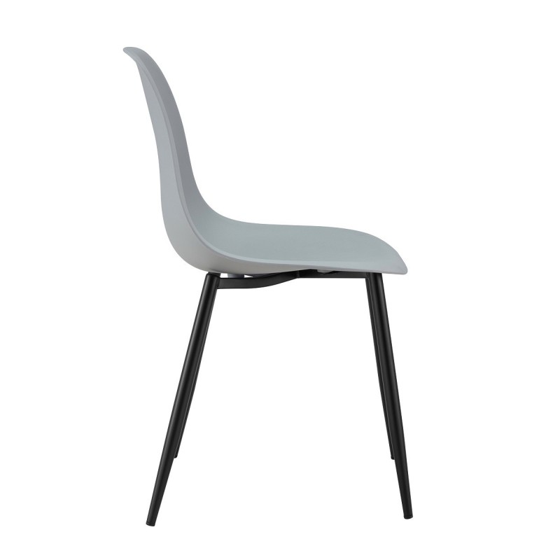 Silla CLUNY, metal negro, polipropileno gris