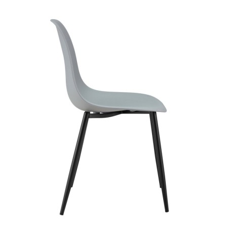 Silla CLUNY, metal negro, polipropileno gris