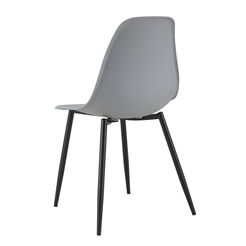 Silla CLUNY, metal negro, polipropileno gris