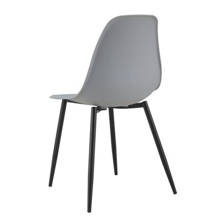 Silla CLUNY, metal negro, polipropileno gris