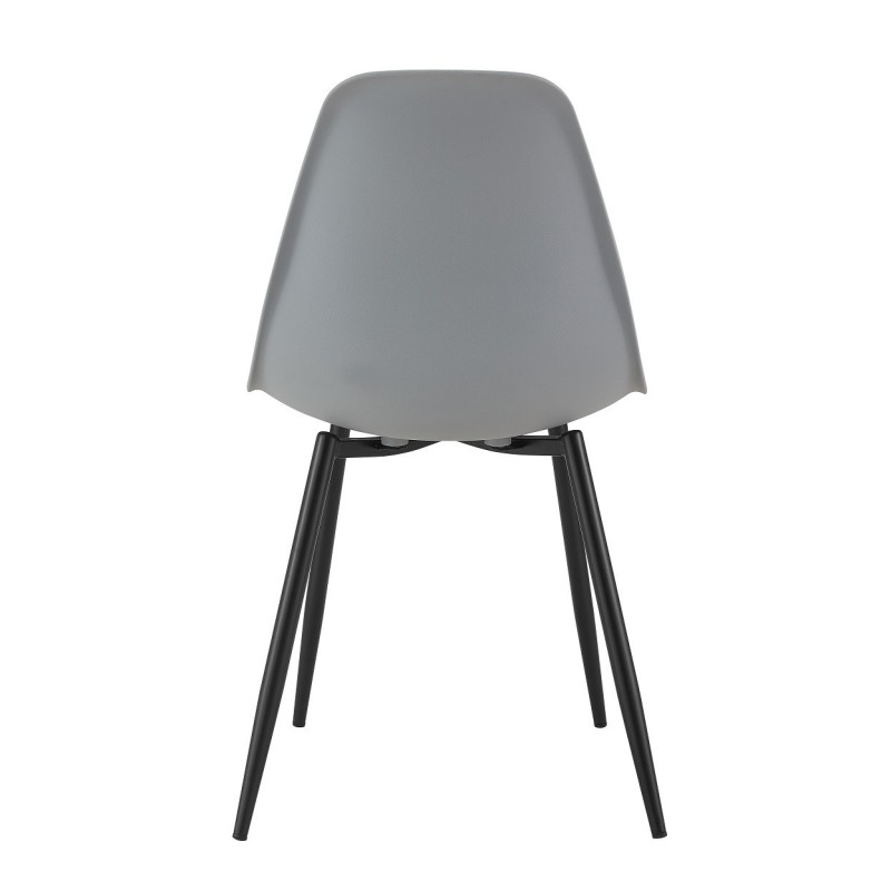 Silla CLUNY, metal negro, polipropileno gris