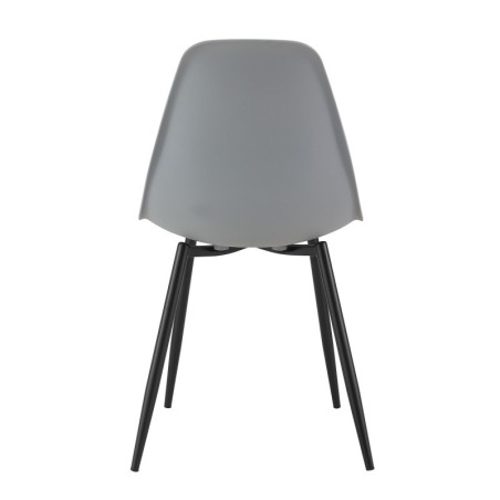Silla CLUNY, metal negro, polipropileno gris