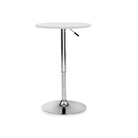 Mesa MABEL, graduable, tapa soft blanca, 70 cms de diámetro