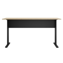 Mesa de oficina WORK, metal, bilaminado natural y negro 150 x 60 cms 2