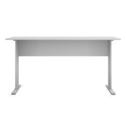 Mesa de oficina WORK, metal, bilaminado color platino 120 x 60 cms 2