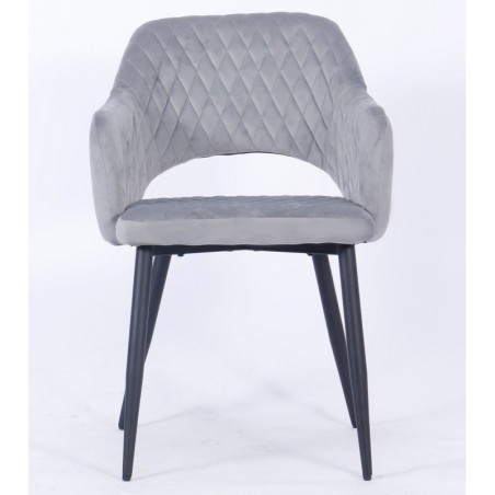 Sillón HONORIO, metal, tapizado velvet 19 gris