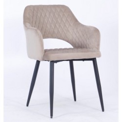 Sillón HONORIO, metal, tapizado velvet 8 marrón visón
