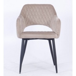 Sillón HONORIO, metal, tapizado velvet 8 marrón visón 2