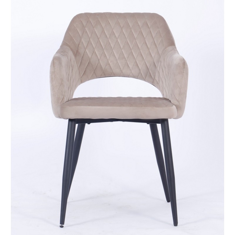 Sillón HONORIO, metal, tapizado velvet 8 marrón visón