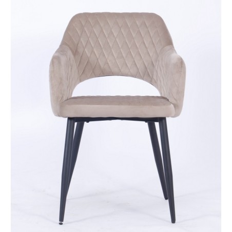 Sillón HONORIO, metal, tapizado velvet 8 marrón visón