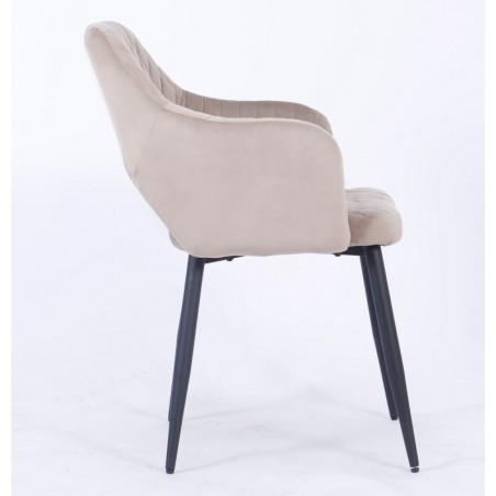 Sillón HONORIO, metal, tapizado velvet 8 marrón visón