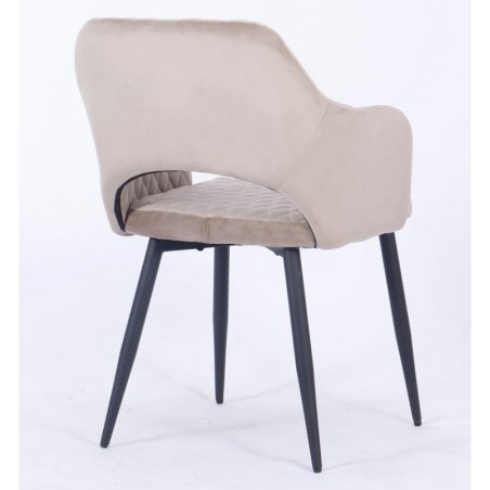 Sillón HONORIO, metal, tapizado velvet 8 marrón visón
