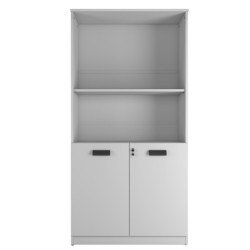 Armario WORK WK15, alto, puertas bajas, MDP color platino 2