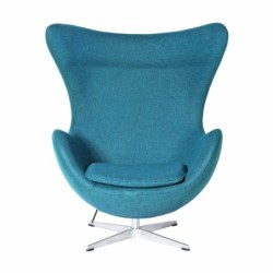 Sillón EG (TE), fibra de vidrio, basculante, tapizado cachemir turquesa 2