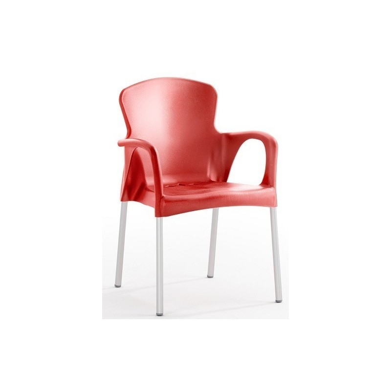 Sillón SENA, apilable, polipropileno rojo*