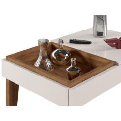 Mesa VENEZA, baja, MDP blanco roto y matte 68 x 41 cms 2