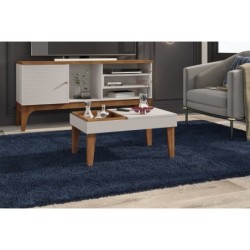 Mesa VENEZA, baja, MDP blanco roto y cedro 68 x 41 cms 2