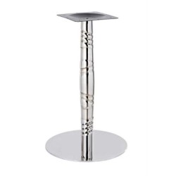 Base de mesa LUXOR, acero inoxidable, acabado espejo, base 45 cms diámetro, altura 72 cms