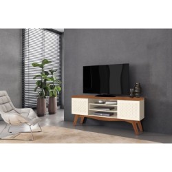 Mueble TV LIZ, blanco roto y matte, 160 cms. 2