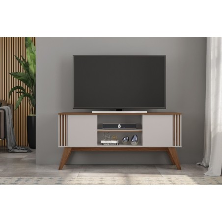 Mueble TV VITTA, blanco roto y matte, 150 cms.