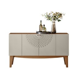 Buffet JADE, 4 puertas, blanco roto y matte, 136 cms. 2