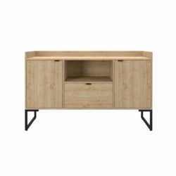 Buffet TOKYO, metal negro, 2 puertas y cajón, MDP color miel, 135 cms. 2