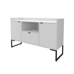 Buffet TOKYO, metal negro, 2 puertas y cajón, MDP color blanco, 135 cms. 2