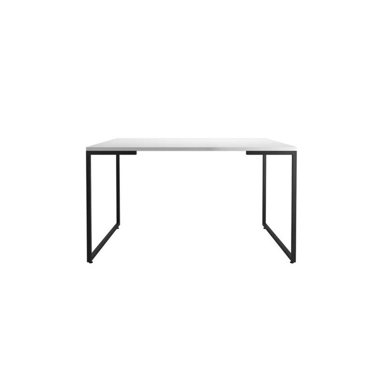 Mesa PORTO 135, metal negro, tapa MDP color blanco, 135 x 90 cms