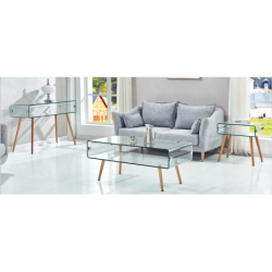 Mesa HOLANDA, madera, cristal, 55x40 cms 2